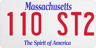 MA license plate 110ST2