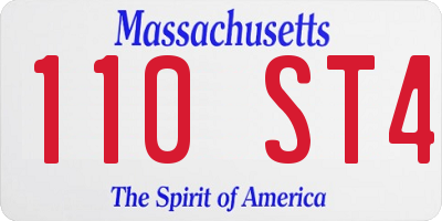 MA license plate 110ST4