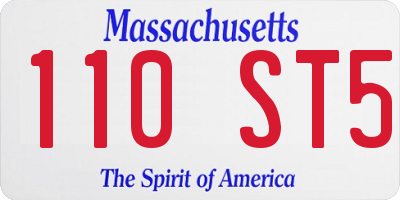 MA license plate 110ST5