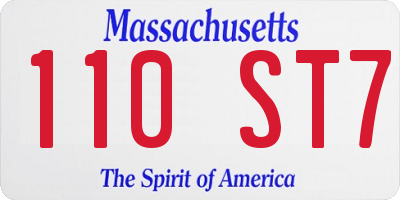 MA license plate 110ST7