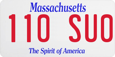 MA license plate 110SU0