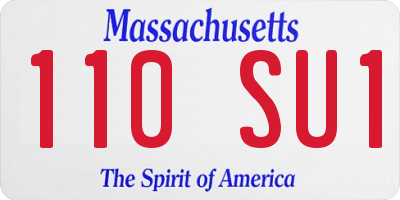 MA license plate 110SU1