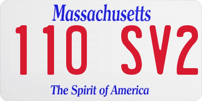 MA license plate 110SV2