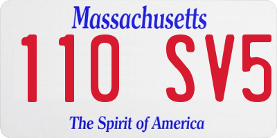 MA license plate 110SV5