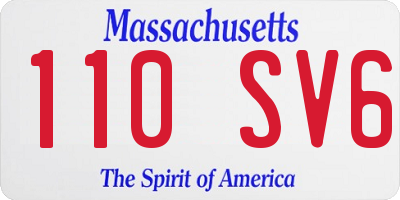 MA license plate 110SV6