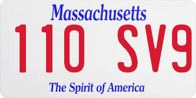 MA license plate 110SV9