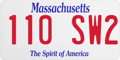 MA license plate 110SW2