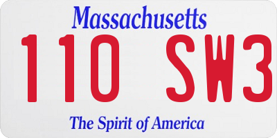 MA license plate 110SW3