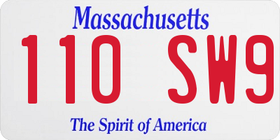 MA license plate 110SW9