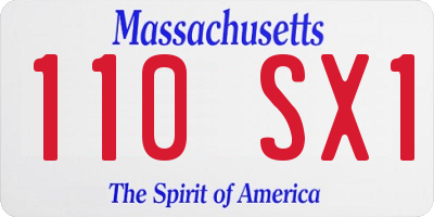 MA license plate 110SX1