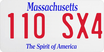 MA license plate 110SX4