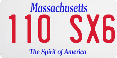 MA license plate 110SX6