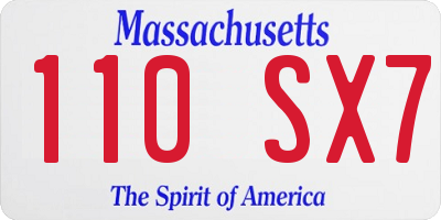 MA license plate 110SX7