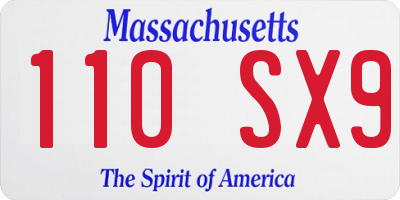 MA license plate 110SX9