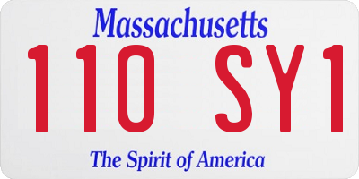 MA license plate 110SY1