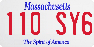 MA license plate 110SY6