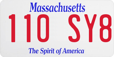 MA license plate 110SY8