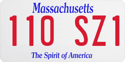 MA license plate 110SZ1