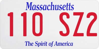 MA license plate 110SZ2