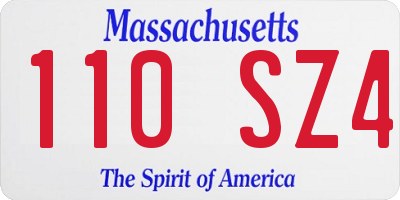 MA license plate 110SZ4