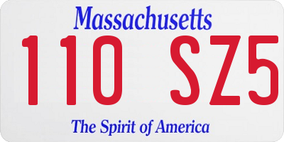 MA license plate 110SZ5