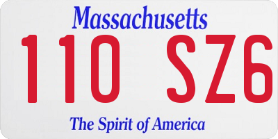 MA license plate 110SZ6