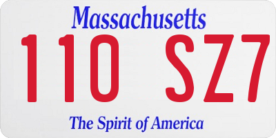 MA license plate 110SZ7