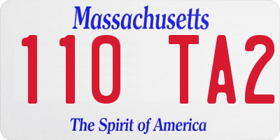 MA license plate 110TA2