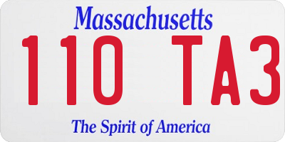 MA license plate 110TA3