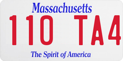 MA license plate 110TA4