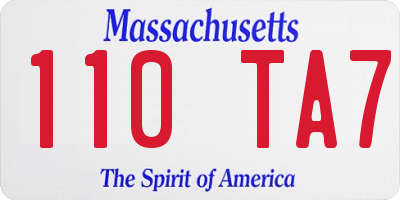MA license plate 110TA7