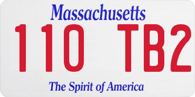 MA license plate 110TB2