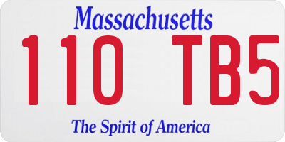 MA license plate 110TB5