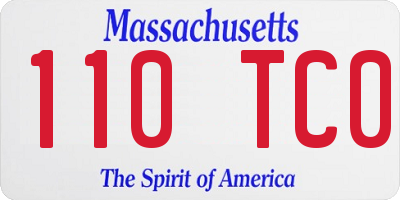 MA license plate 110TC0