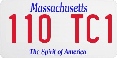 MA license plate 110TC1