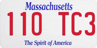 MA license plate 110TC3