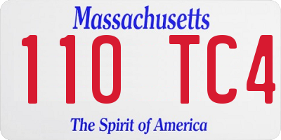MA license plate 110TC4