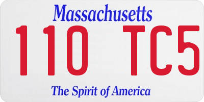 MA license plate 110TC5