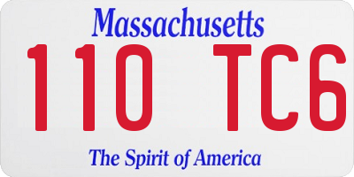 MA license plate 110TC6