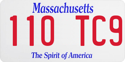 MA license plate 110TC9