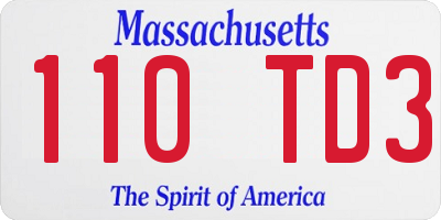 MA license plate 110TD3