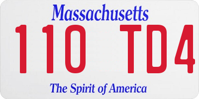 MA license plate 110TD4