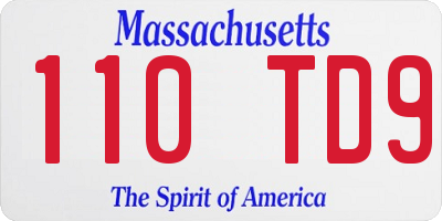 MA license plate 110TD9
