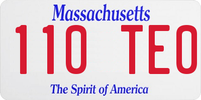 MA license plate 110TE0