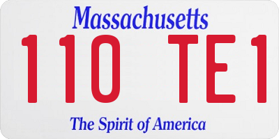 MA license plate 110TE1