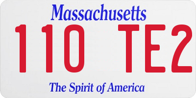 MA license plate 110TE2