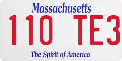 MA license plate 110TE3