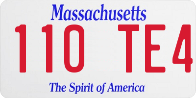 MA license plate 110TE4