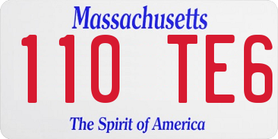 MA license plate 110TE6