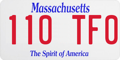 MA license plate 110TF0